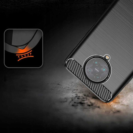 Spacecase Carbon Back Cover Σιλικόνης Μαύρο (Poco F2 Pro)