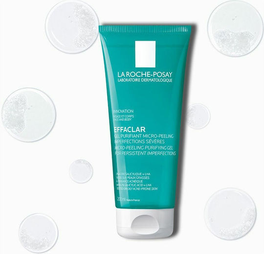 La Roche Posay Effaclar Micro-Peeling Gel Καθαρισμού Προσώπου για Ακνεϊκές Επιδερμίδες 200ml