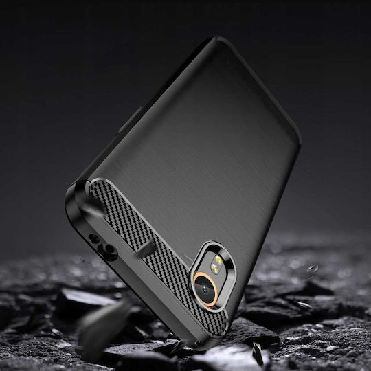 Spacecase Carbon Back Cover Σιλικόνης Μαύρο (Galaxy XCover7)