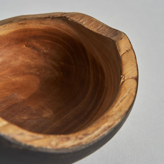 Διακοσμητικός Δίσκος Ξύλο Teak Φυσικό-μαύρο Vical Bless Bowl Width 15cm Depth 15cm Height 9cm