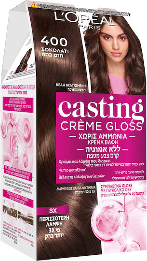 L'Oreal Paris Casting Creme Gloss Vopsea Temporară de Păr Fără Amoniac 400 Ciocolată 48ml