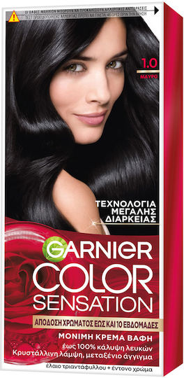 Garnier Color Sensation Βαφή Μαλλιών 1.0 Μαύρο 110ml