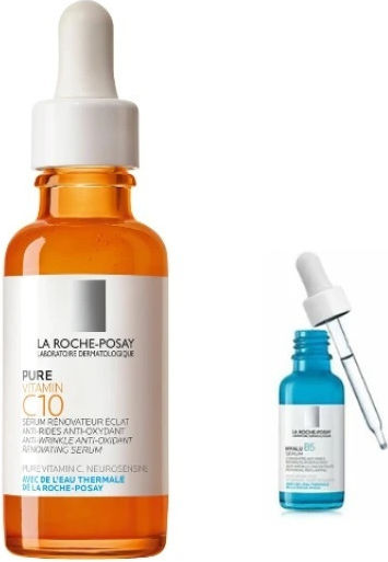 La Roche Posay Pure Vitamin C12 & Gift Hyalu B5 Eye Serum 5ml Anti-aging Serum Face with Vitamin C & Vitamin B5 for Detoxification & Radiance 30ml