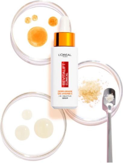 L'Oreal Paris Revitalift Clinical Feuchtigkeitsspendend & Anti-Aging Serum Gesicht mit Vitamin C & Vitamin E für Entgiftung & Strahlkraft 30ml