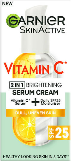 Garnier Skinactive Vitamin C Brightening SPF25 Serum Hidratant de Față SPF25 cu Vitamina C pentru Strălucire și Tonifiere 50ml