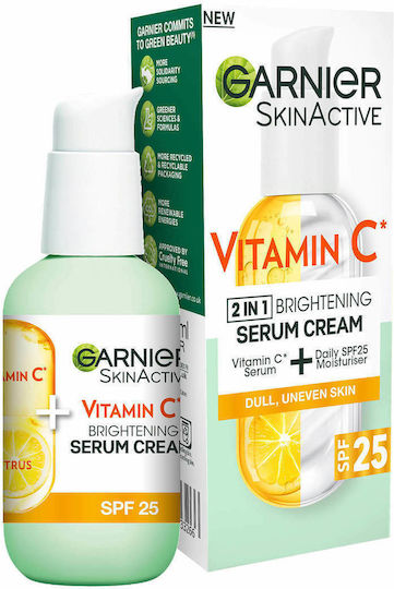 Garnier Skinactive Vitamin C Brightening SPF25 Serum Hidratant de Față SPF25 cu Vitamina C pentru Strălucire și Tonifiere 50ml