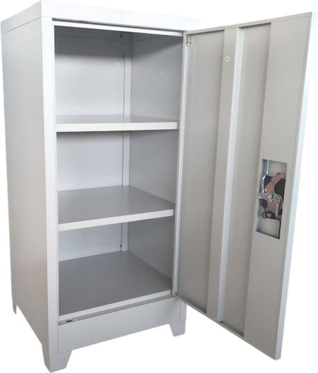 Single-Leaf Damian 1d Low Metallic Cabinet Suitable for Small Spaces 45x40x90 cm