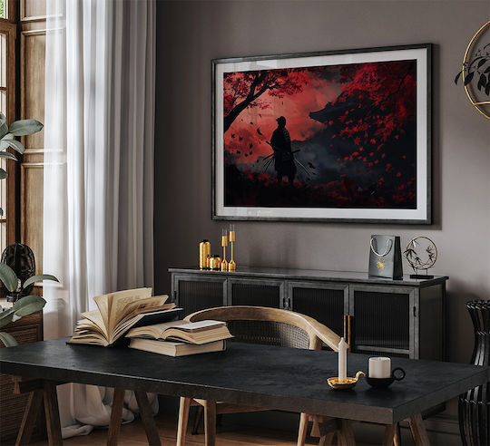 Poster De Gaming Ghost Tsusima Gm2362 21cm X 30cm Cadru Din Lemn Natural Bej