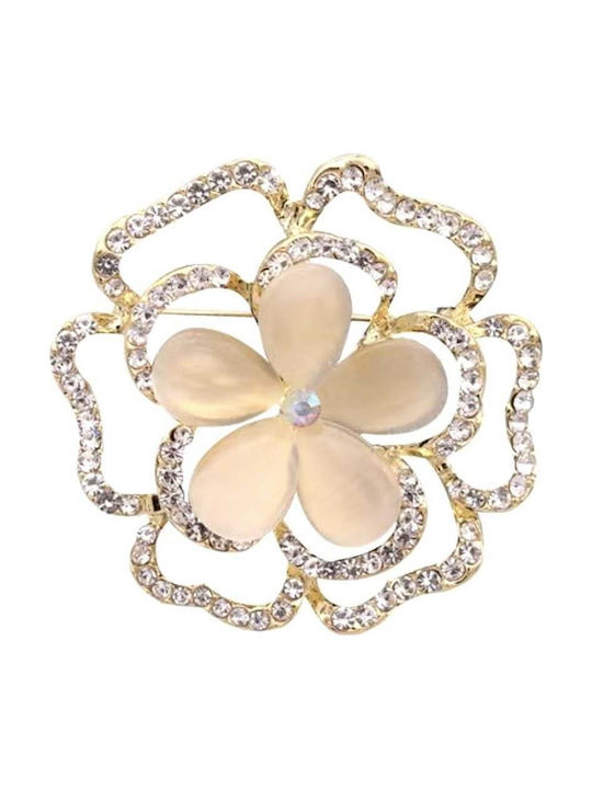 Pin Collar Bar Ellegant Flower Flower made of Gold Yellow