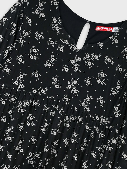 Rochie pentru Copii Mânecă lungă Din tul Floral Black