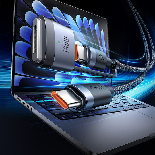 Mcdodo USB 2.0 Kabel USB-C männlich - USB-C / Magsafe 3 240W Power Delivery (PD) Schwarz 2m CA-0140