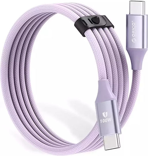 Orico USB 2.0 Cable USB-C Male - USB-C 100W PD Purple 1m