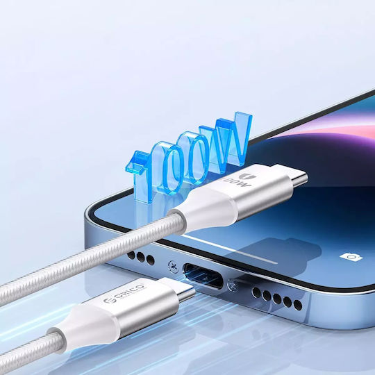 Orico USB 2.0 Cable USB-C Male - USB-C 100W PD White 1m