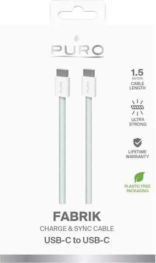 Puro USB 2.0 Cable USB-C male - USB-C 60W PD Μπλε 1.5m