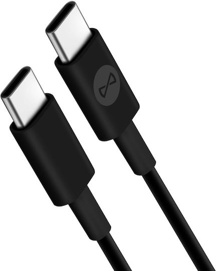 Forever USB 2.0 Cable USB-C male - USB-C 60W PD Μαύρο 1m GSM106367