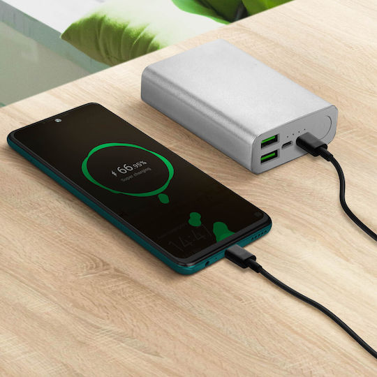 Forever USB 2.0 Cable USB-C male - USB-C 60W PD Μαύρο 1m GSM106367