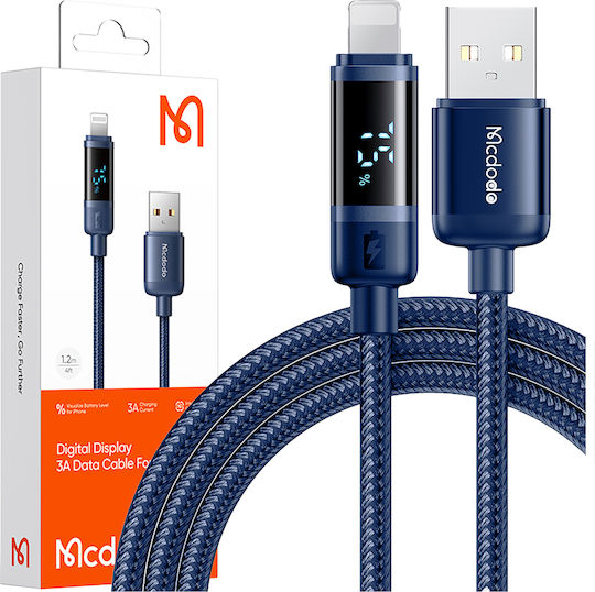 Mcdodo Ca-5001 Braided USB-A to Lightning Cable 100W Blue 1.2m (066776)