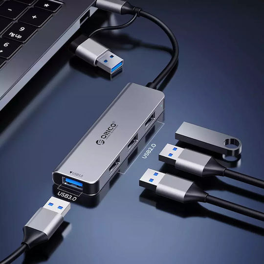 Orico YSA8-U3 USB 2.0 Хъб 10 порта с връзка USB-A / USB-C Сив