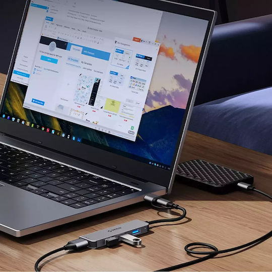 Orico YSA8-U3 USB 2.0 Хъб 10 порта с връзка USB-A / USB-C Сив