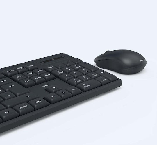 HAMA WKM-100 Безжично Комплект клавиатура и мишка Кирилски Черен