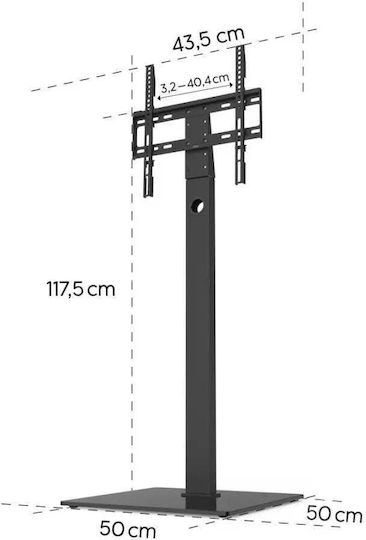 HAMA 00220868 Suport TV pardoseală cu braț până la 35kg Argintiu