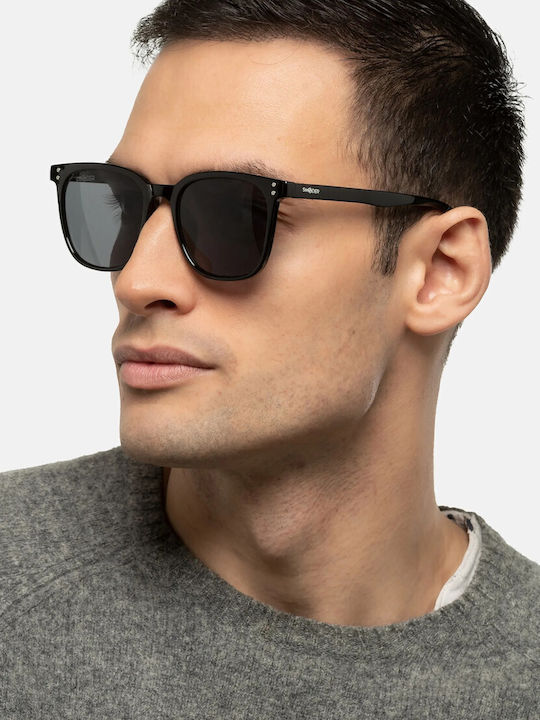 Smooder Unisex Sonnenbrille mit Gelb Kunststoff Gestell und Gray Linse KKS06