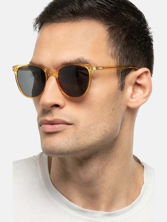 Smooder Damen Sonnenbrille mit Gelb Kunststoff Gestell und Schwarz Linse YAS06
