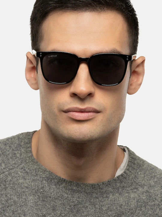 Smooder Unisex Sonnenbrille mit Gelb Kunststoff Gestell und Gray Linse KKS06