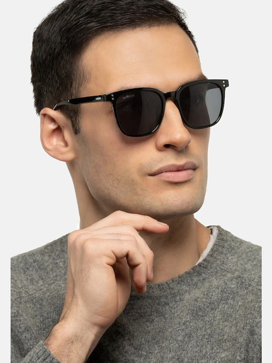 Smooder Unisex Sonnenbrille mit Gelb Kunststoff Gestell und Gray Linse KKS06