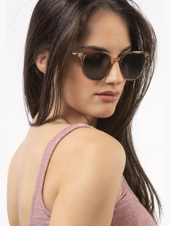 Smooder Damen Sonnenbrille mit Gelb Kunststoff Gestell und Schwarz Linse YAS06
