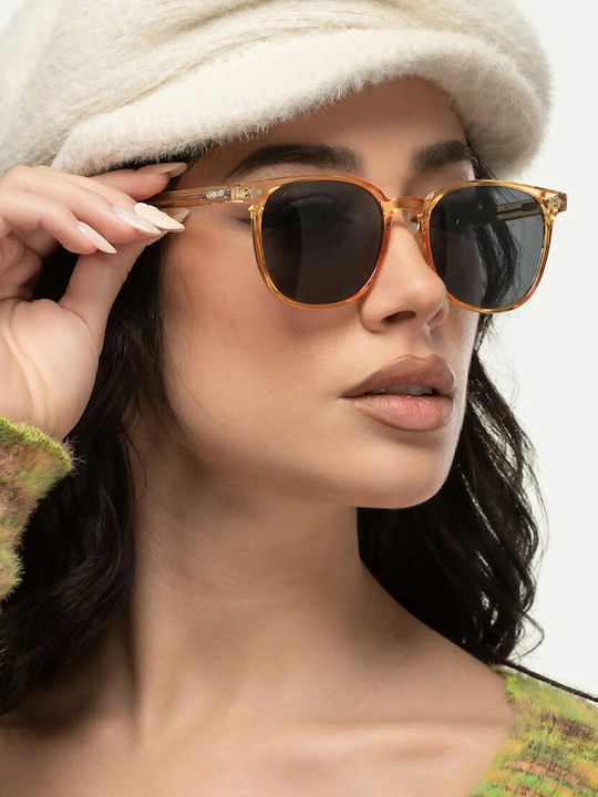 Smooder Unisex Sonnenbrille mit Gelb Kunststoff Gestell und Gray Linse RSS06