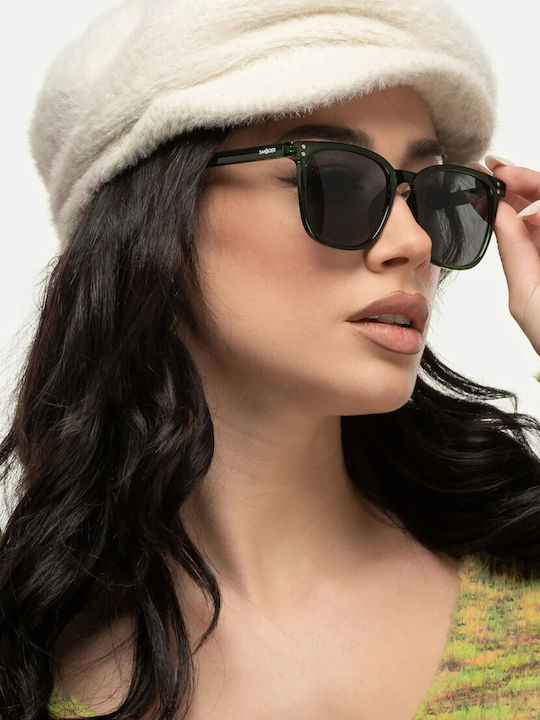 Smooder Unisex Sonnenbrille mit Gelb Kunststoff Gestell und Gray Linse KKS06