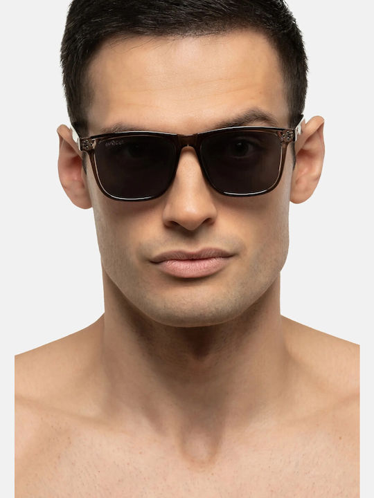 Smooder Unisex Sonnenbrille mit Gelb Kunststoff Gestell und Gray Linse AMS06