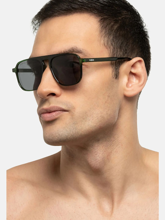 Smooder Unisex Sonnenbrille mit Gold Metall Gestell und Gray Linse KAS06