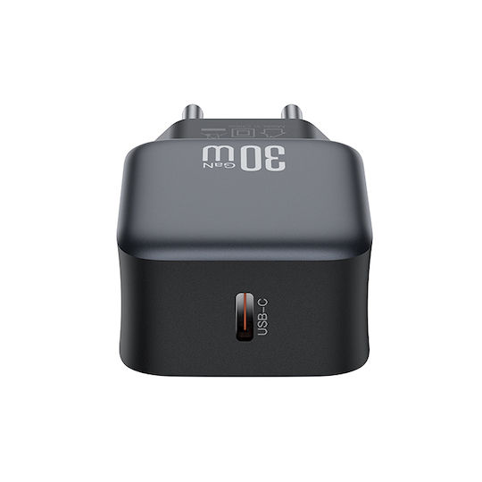 XO Ladegerät ohne Kabel GaN mit USB-C Anschluss 30W Stromlieferung Schwarzs (L155)