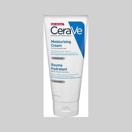 CeraVe Moisturising Cream Moisturizing Cream Body with Hyaluronic Acid for Dry/Very Dry & Sensitive Skin 177ml