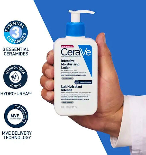 CeraVe Intensive Moisturising Moisturizing Lotion Body with Urea for Dry/Very Dry & Sensitive Skin 236ml