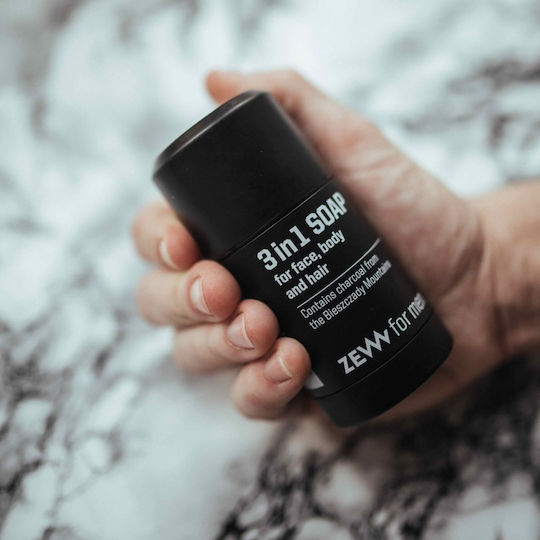 Zew For Men Natürlicher 3-in-1 Reinigungsschaum für Herren mit Sheabutter & Duft Schokolade