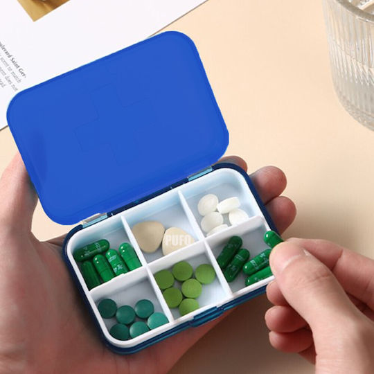 Square Organizer Medicines Vitamins Supplements Pufo Medicine 9 Cm Blue