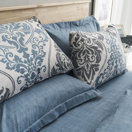 Charalambidis Textiles Bettlaken Super-Doppel 230x260cm. Υπέρδιπλο Blue