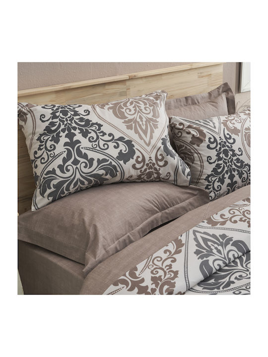 Charalambidis Textiles Sheet for Single Bed 160x260cm. Mono Beige