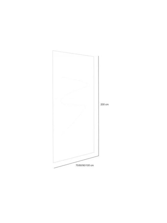 Inter Ceramic Shower Screen for Shower with Sliding Door 70x200cm Fabric Chrome