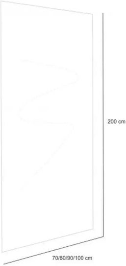 Inter Ceramic Shower Screen for Shower with Sliding Door 70x200cm Fabric Chrome