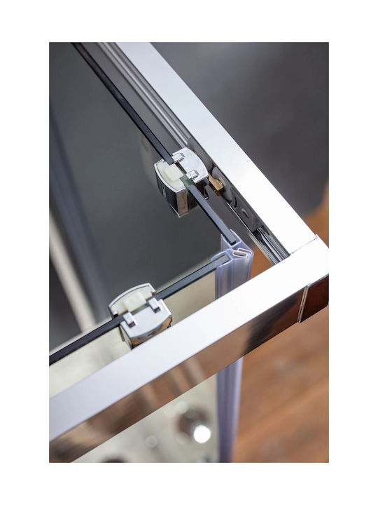 Tema Καμπίνα Ντουζιέρας με Συρόμενη Πόρτα 72x100cm Clear Glass