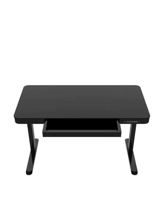 Desk Wooden Black with Metal Legs & USB ports 140x70x50cm