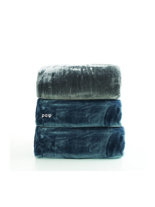 Charalambidis Textiles Κουβέρτα Βελουτέ Μονή 160x220εκ. Πετρόλ