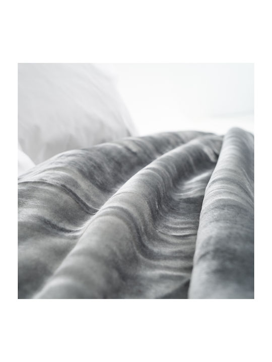 Charalambidis Textiles Κουβέρτα Βελουτέ Μονή 160x220εκ. Πετρόλ