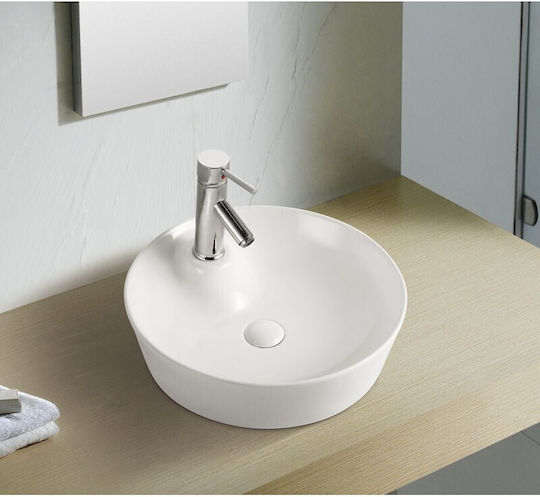 Inter Ceramic Icb 870b Επικαθήμενος Νιπτήρας Πορσελάνης 43x13.5x43cm Μαύρος Γυαλιστερός
