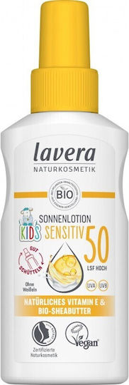 Lavera Sensitive SPF50 Wasserdichtes Kinder Sonnenschutzmittel Emulsion für Gesicht & Körper 100ml