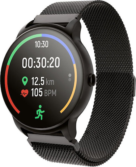 Forever Forevive 2 SB-330 & Bluetooth Speaker Smartwatch με Παλμογράφο (Μαύρο - Large)